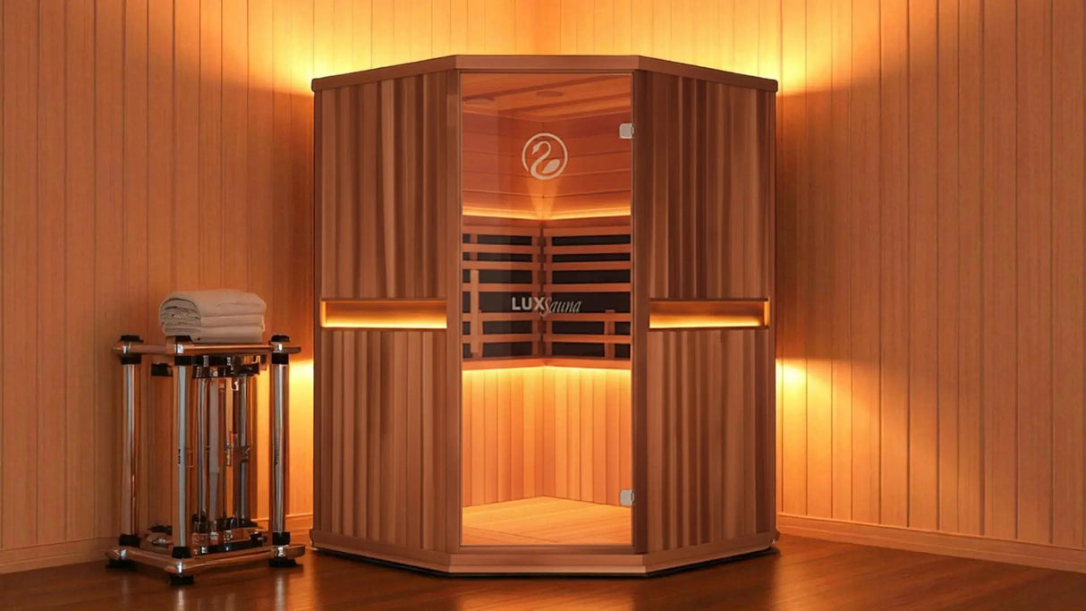 D-Lux 3 Person Corner Sauna - Demo Page LuxSauna